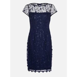 Adrianna Papell Women's Embroidered Sheath Dress Light Navy AP1D104518 Size 18